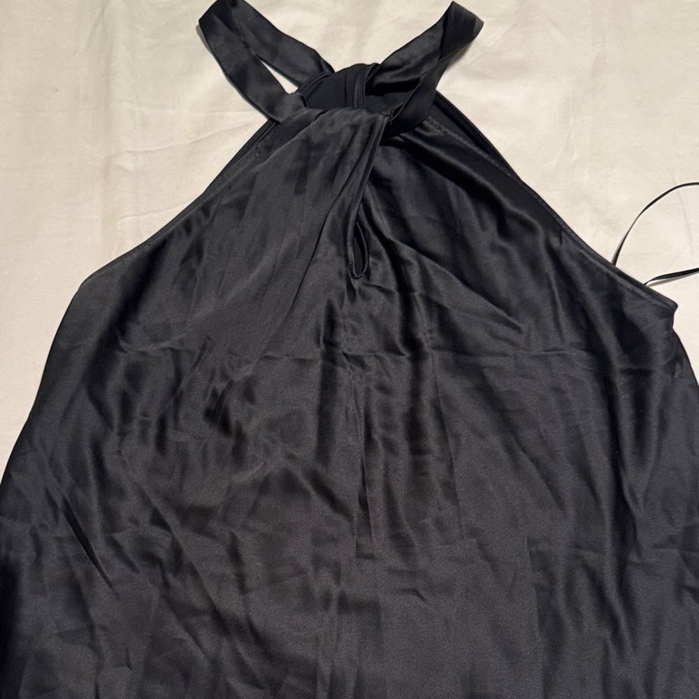 Aqua Black Halter Dress